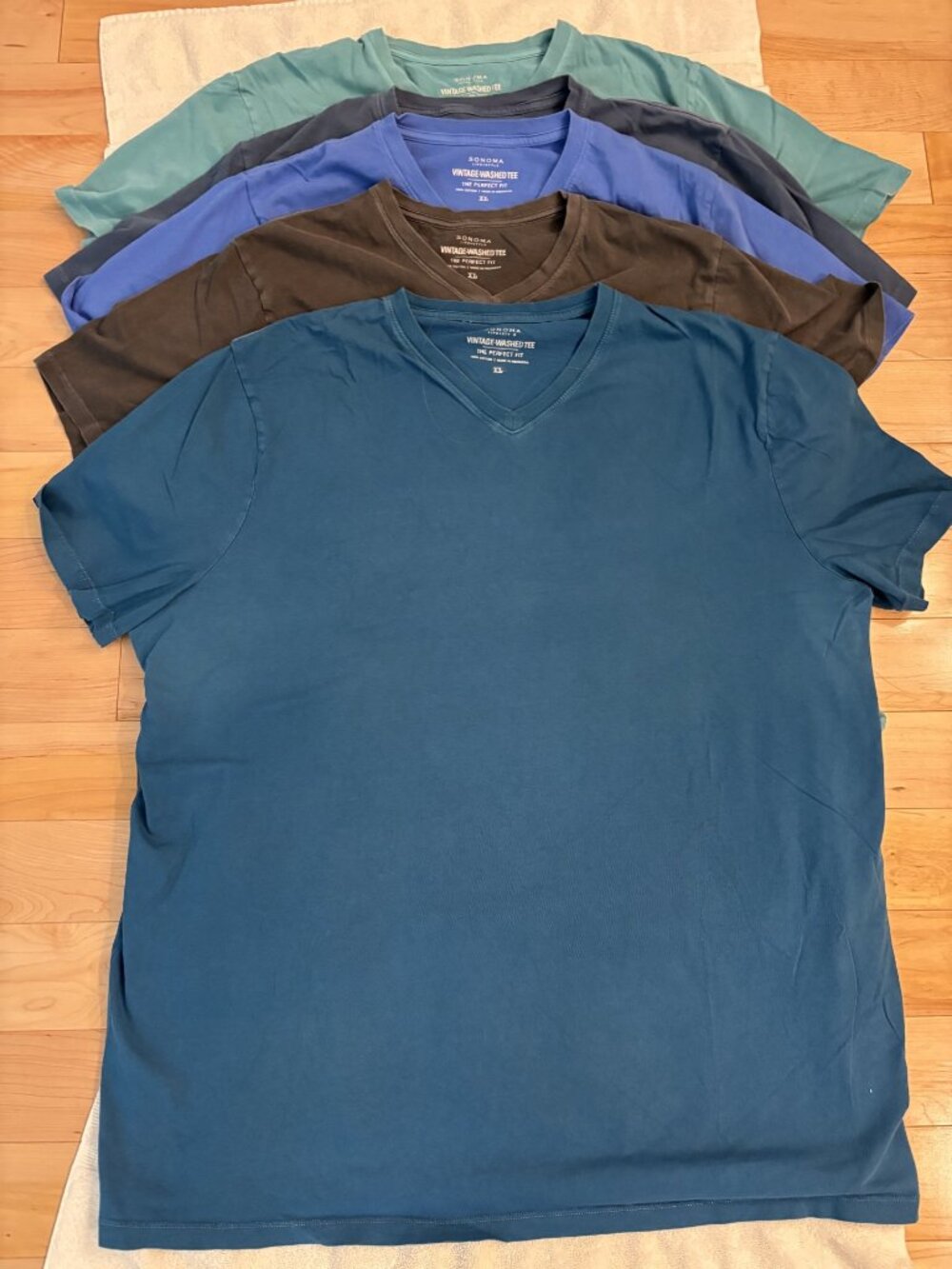 Set of 5, vneck, short sleeve tshirts